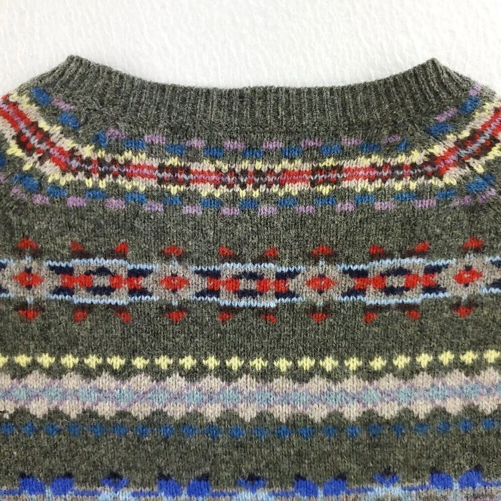 J. Crew Fair Isle Sweater 100% Lambswool Soft Multicolor Men's XL